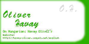 oliver havay business card